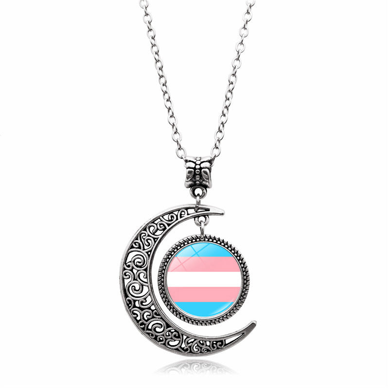 Collares colgantes de luna arcoiris al por mayor